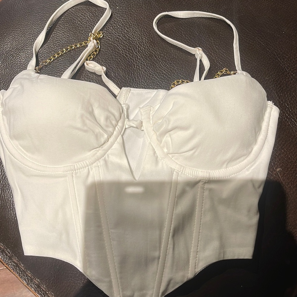 White corset top (padded) NEVER WORN